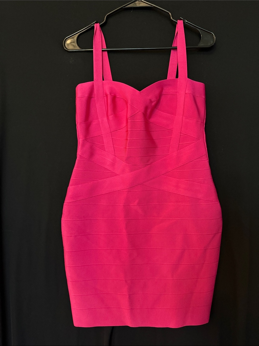 Fitted Hot Pink Bodycon Dress with Sweetheart Neckline